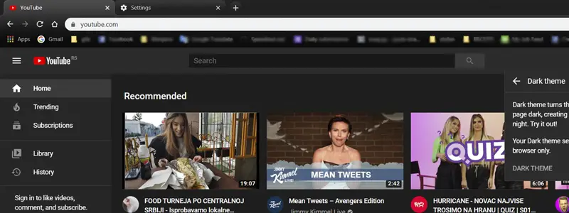 how to enable dark mode on youtube 8
