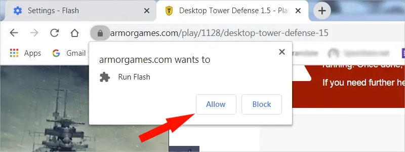 how to enable flash in chrome 8