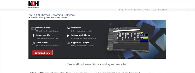 mixpad multitrack recording software