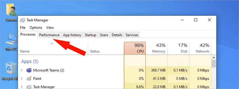how to check ram on windows 10 3