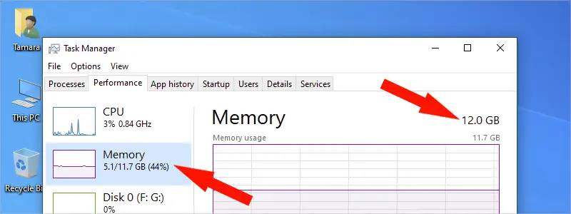 how to check ram on windows 10 4