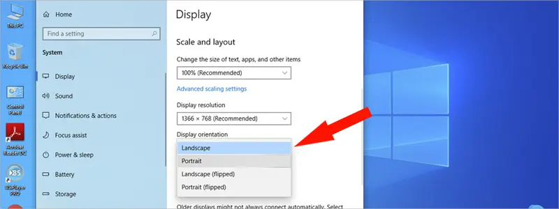 how to rotate screen on windows 10 2