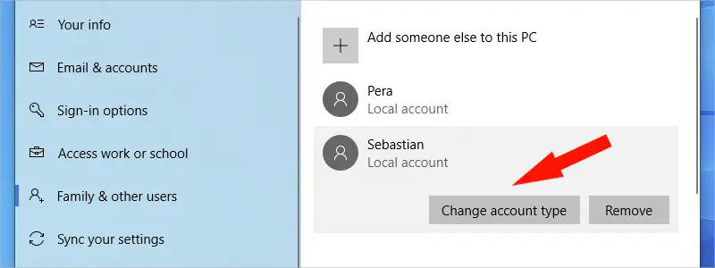 how to change administrator on windows 10 f