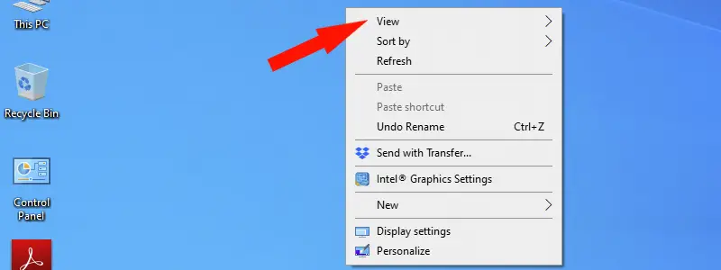 how to change icon size in windows 10 b