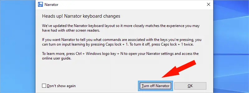 how to turn off narrator on windows 10 a