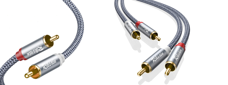 riksoin 2-rca male to 2-rca male subwoofer cable